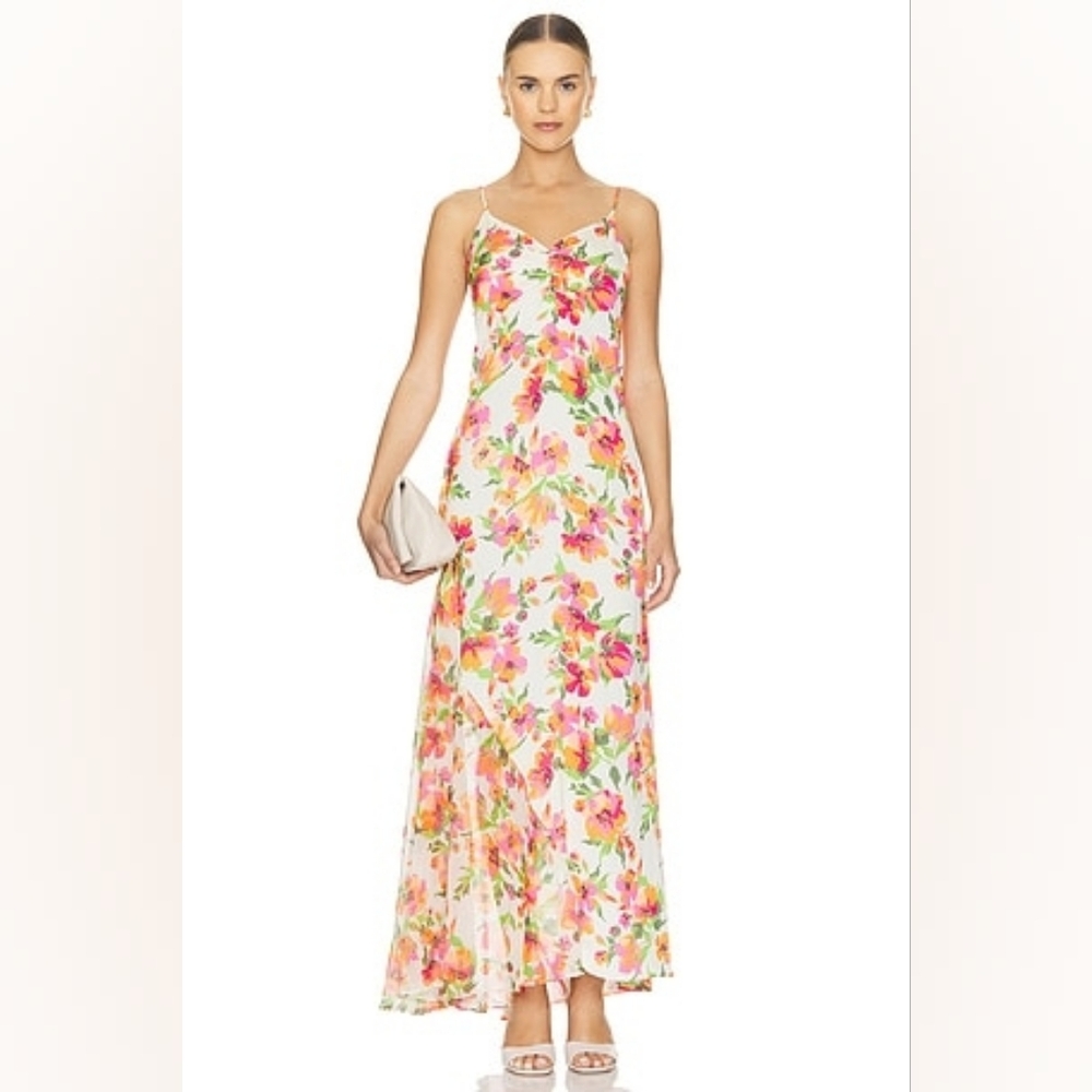 MISA Los Angeles Negine Maxi Dress in Palmarei Blooms Mix S Wedding Party Formal - Picture 3 of 12